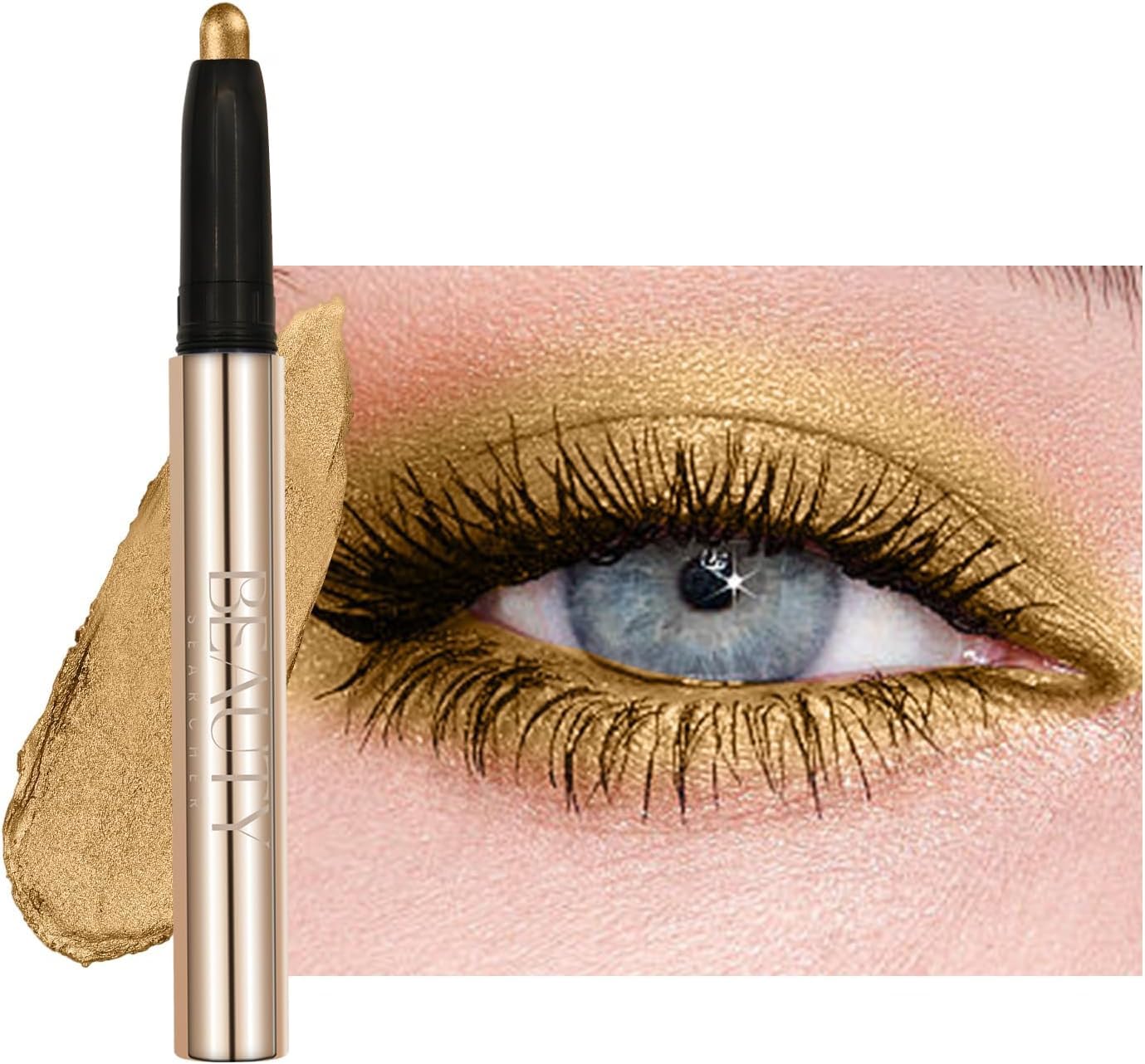 Metallic Magic Eyeshadow Pencil, Lasting Shimmer Eyeshadow Stick,Highly Pigmented Waterproof Eyeliner Pencil