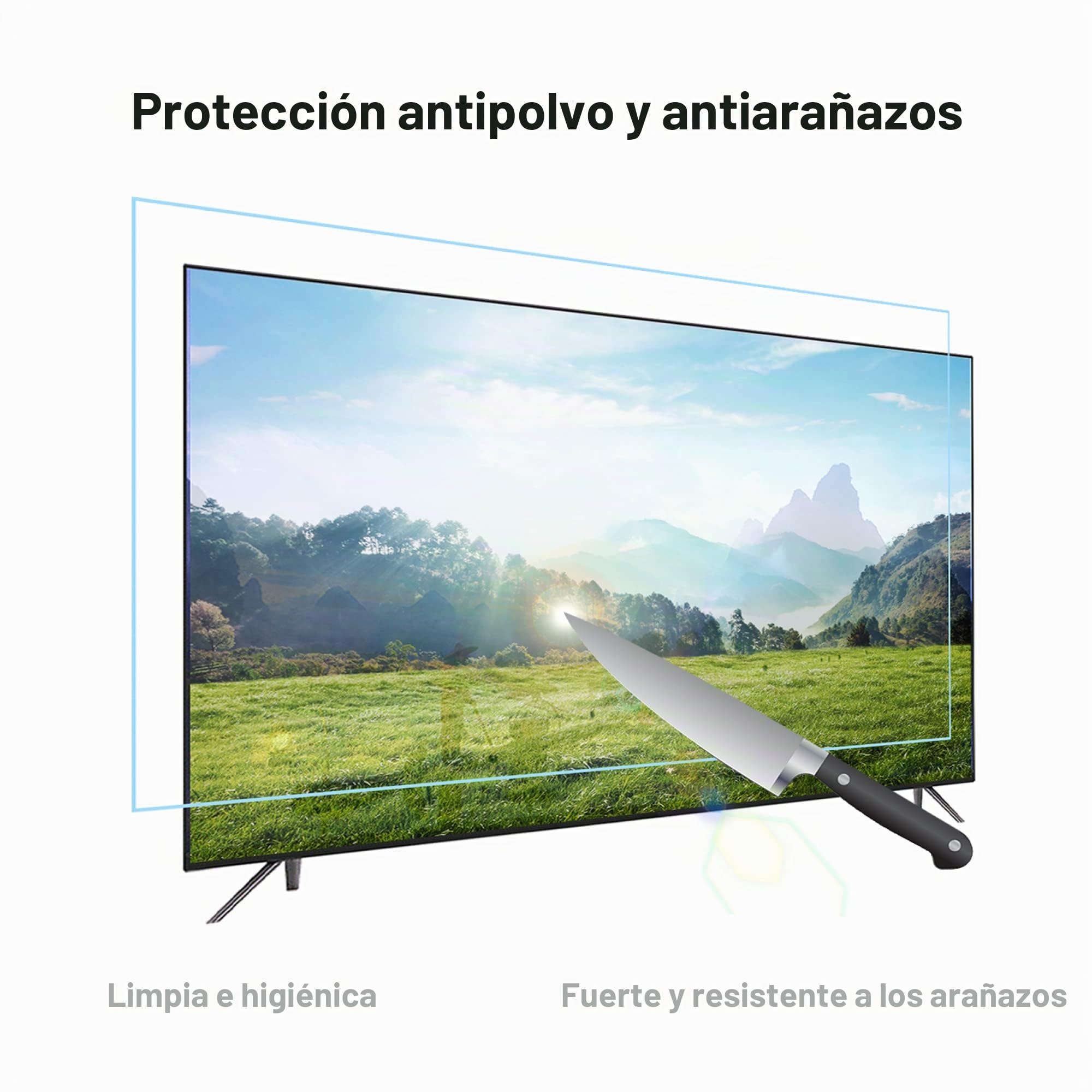 Anti Blue Light Película Protectora De Pantalla TV 43-55 Pulgadas, a Prueba Polvo Y a Prueba Rasguños, Aceite Impermeable Aliviar La Tensión Ocular, Para Samsung, Hisense, Led, Etc. / 43in942x529mm
