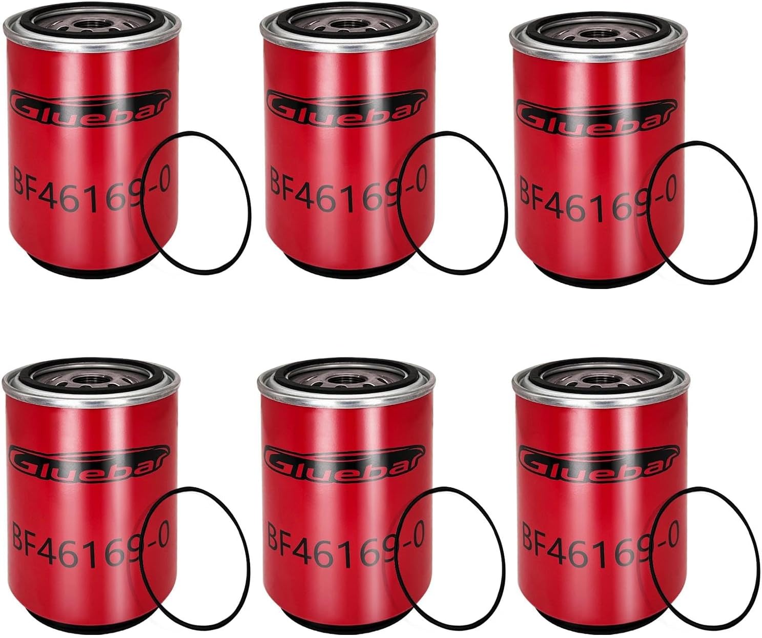 6PCS BF46169-O Water Separator Filter Compatible with International 4300 4300LP 4400 7300 7400 7500 HV507 Truck,Replace 4080114C1 4080114C2 R34000BB01