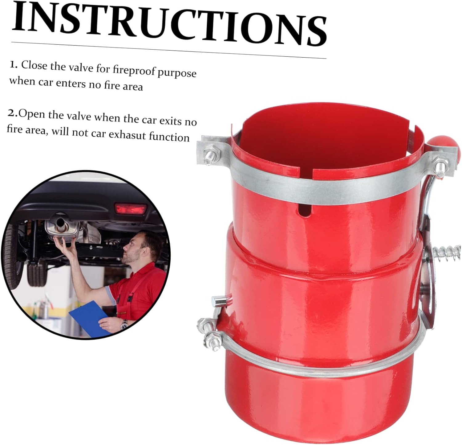 110mm Car Exhaust Spark Arrestor, Carbon Steel, Red