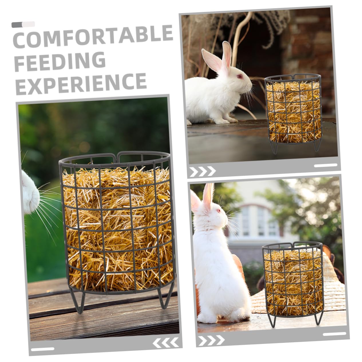 Toddmomy Distributeur de Foin en Fer Noir pour Lapins et Chinchillas, Mangeoire Stable et Solide, Lot de 2 Pièces pour Usage Quotidien en Cage