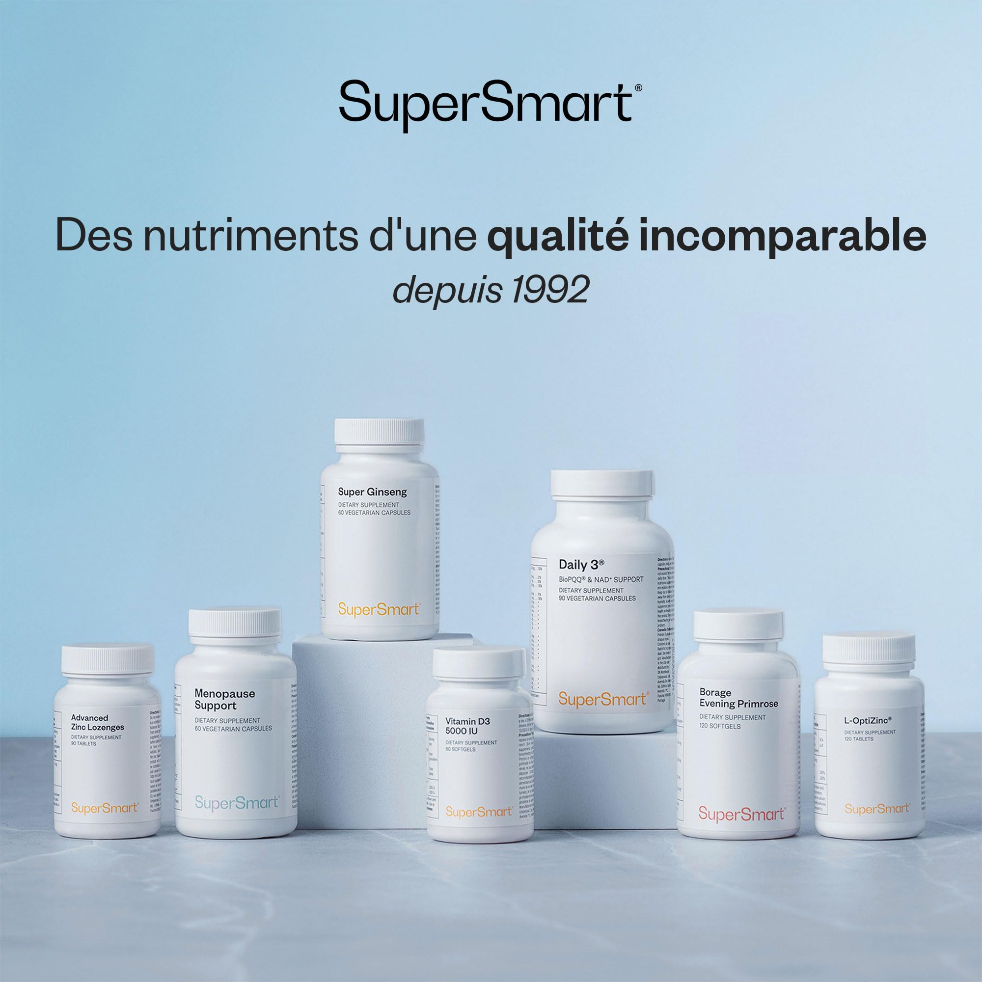Daily Longevity - Complément Alimentaire Anti-Âge Tout-En-Un - SuperSmart | Énergie et Longévité Cellulaire - PQQ, CoQ10, NAC, Quercétine, Fisétine, Trans-Resvératrol - 180 Gélules Véganes