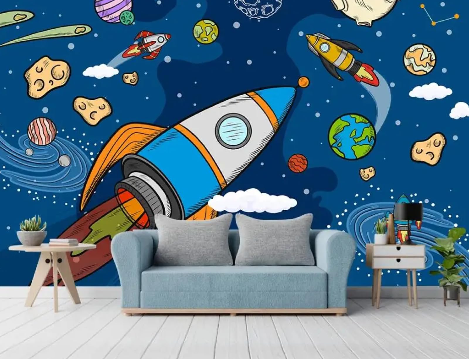 Tapeta 3D Ręcznie Malowana Przestrzeń Pokój Tapety Tapety Wystrój Domu Tapety, 3D, 300x210cm