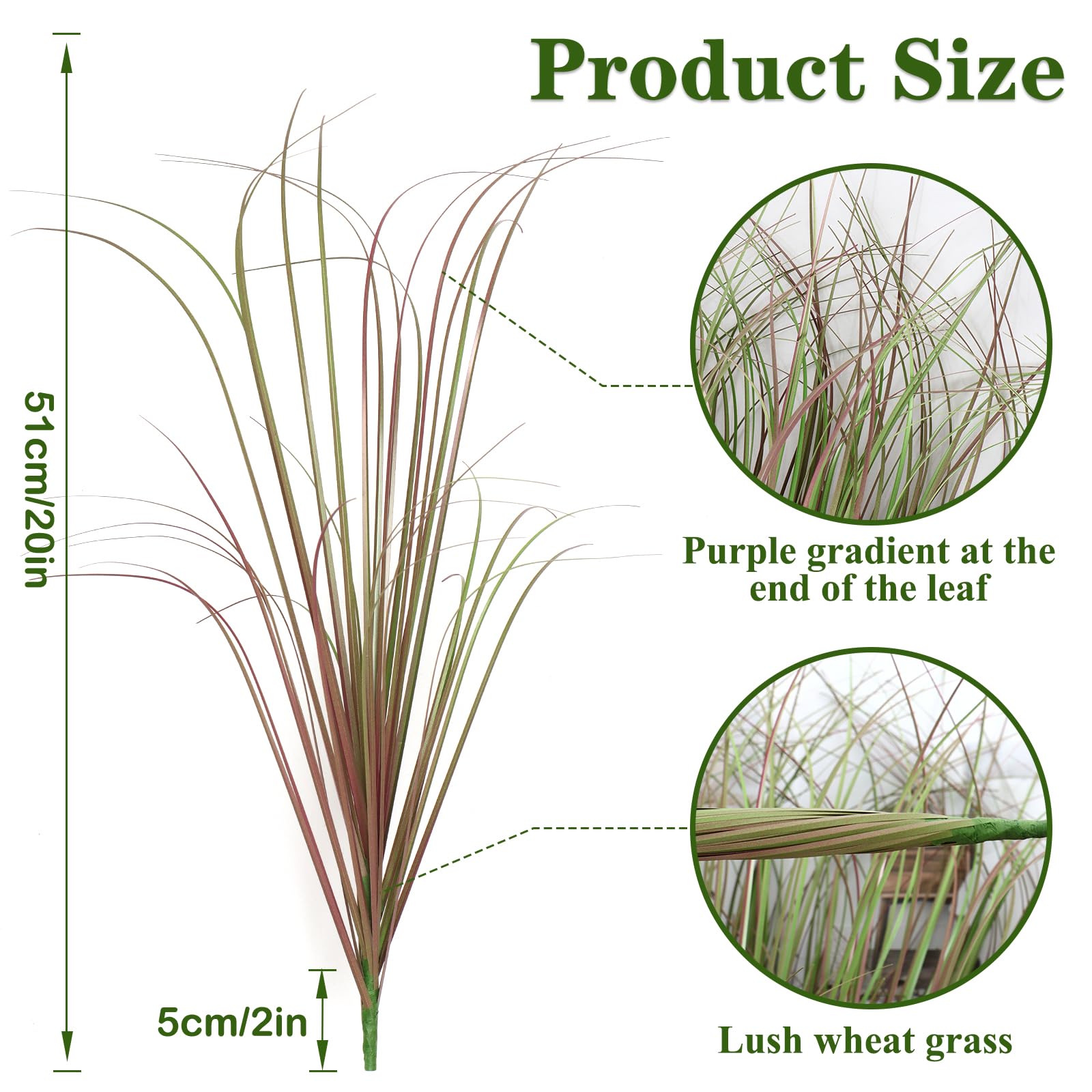 Betylifoy Outdoor Artificial Plants 12PCS Faux Plants Shrubs Fake Plant Artificial Wheat Grass Plant Artificial Greenery Stems for Indoor Outdoor Window Box Garden Decor 20IN (12 - Image 4