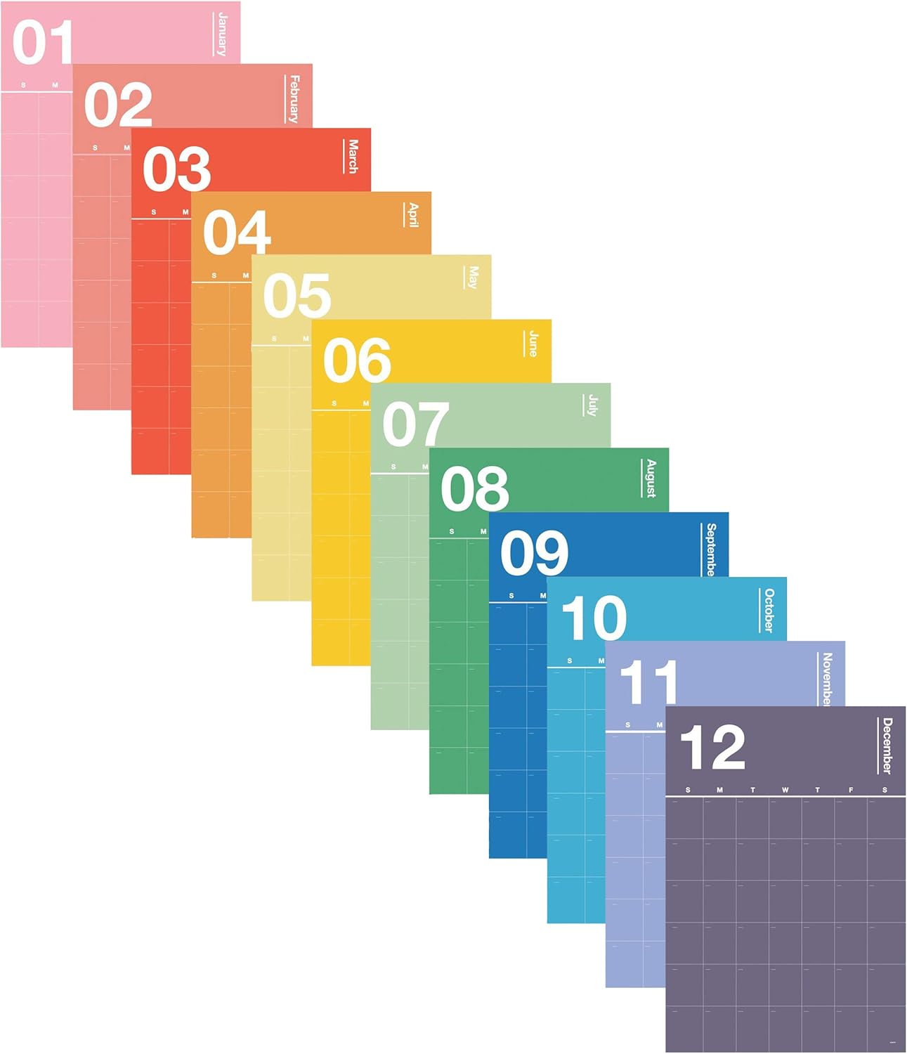 Amazon.com : Colorful Open Dated Spectrum Poster Calendar : Office Products