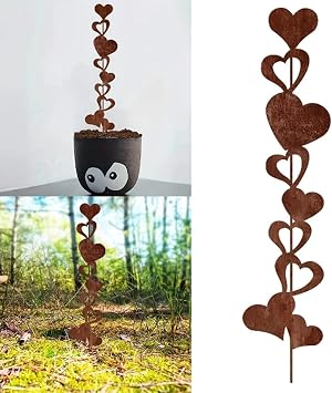 Antique Iron Heart Ground Stake Easy Installation Decoration For Garden Yard Patios Balcony Landscaping Accessories Decorative Heart Soil Stake