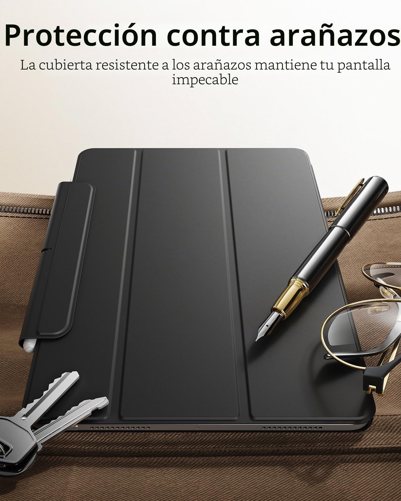 ESR Funda para iPad Air 11" M4/M3/M2 2026/2025/2024, iPad Air 8a/7a/6a/5a/4a Gen, Funda con Bloqueo Magnético, Funda Slim Tríptica, Compatible Pencil Pro/Pencil USB-C, Auto Encendido, Negro