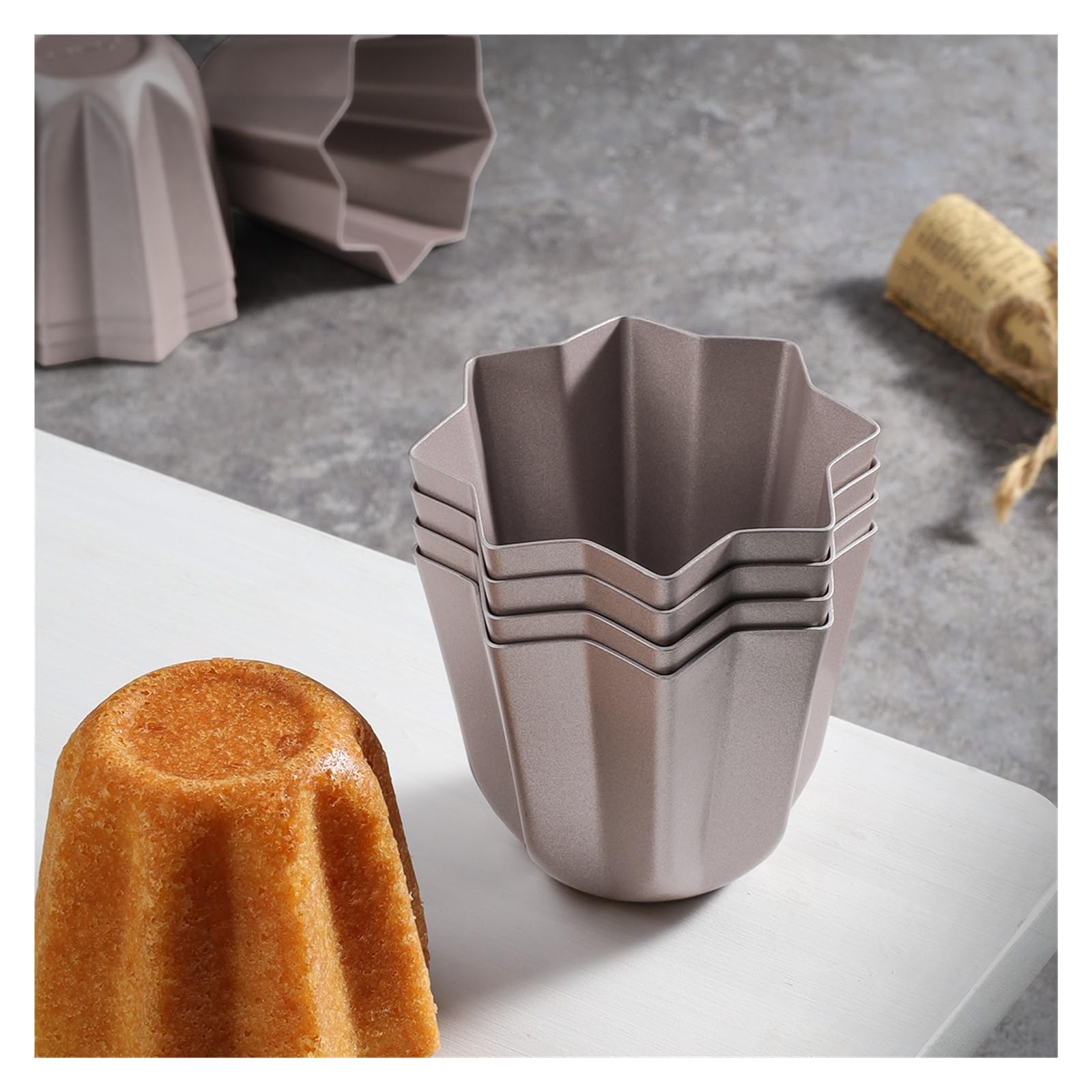 Chefmade Küchen-Backutensilien, achteckiges Backformen-Set for Brot, Pudding, Kuchen, 4 Stück, Backformen aus amerikanischem SLE-Kohlenstoffstahl