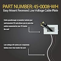 Vista 4 de DATA COMM Electronics 45-0008-WH Placa de cable empotrada de bajo voltaje de montaje fácil - Blanco