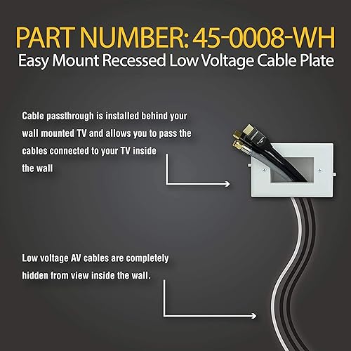 Miniatura 9 de DATA COMM 45-0014-IV Placa de cable con apertura flexible, 1 cuadrícula, marfil