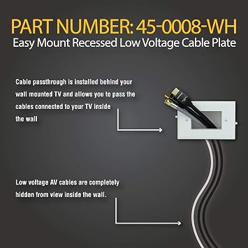 DataComm Electronics Easy-Mount Recessed Low Voltage Cable Wall Plate