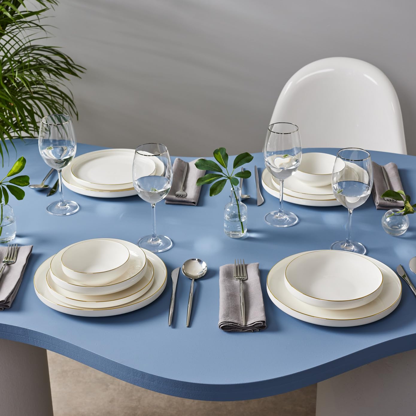 Karaca Streamline New Saturn Gold Service de Table 24 Pièces, 6 Personnes