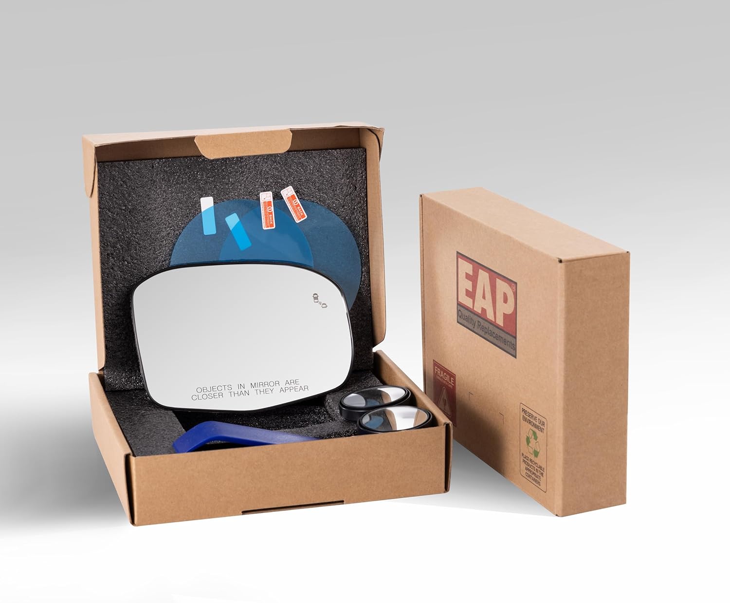 EAP Passenger Side Mirror Glass Compatible with Honda Honda CR-V 2023-2026 HR-V 2023-2026, Heated With Blind Spot