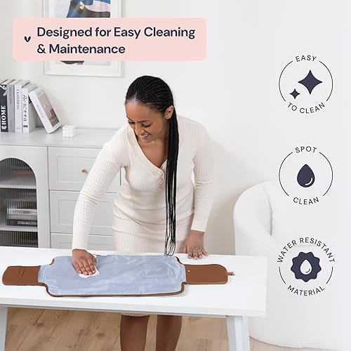 Miniatura 7 de BabbleRoo Cambiador para bebé, cómodo cambiador portátil, compacto, cabe en cualquier bolsa de pañales, ligero y suave con bonitos diseños, Cuero