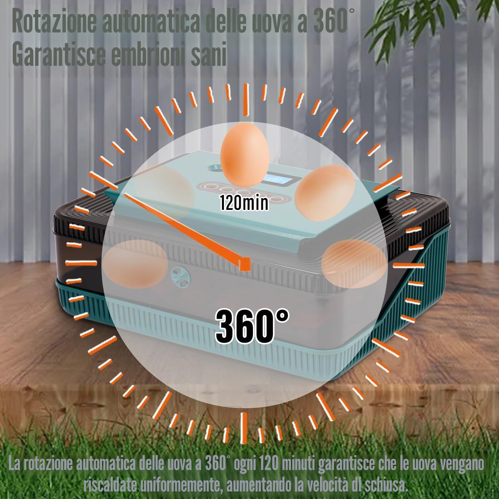 Incubatrice Automatica da 25 Uova con Display Led Multifunzione, Rovesciamento Automatico Delle Uova e Controllo Della Temperatura e Dell'Umidità, Adatta Per la Cova di Polli, Anatre e Oche