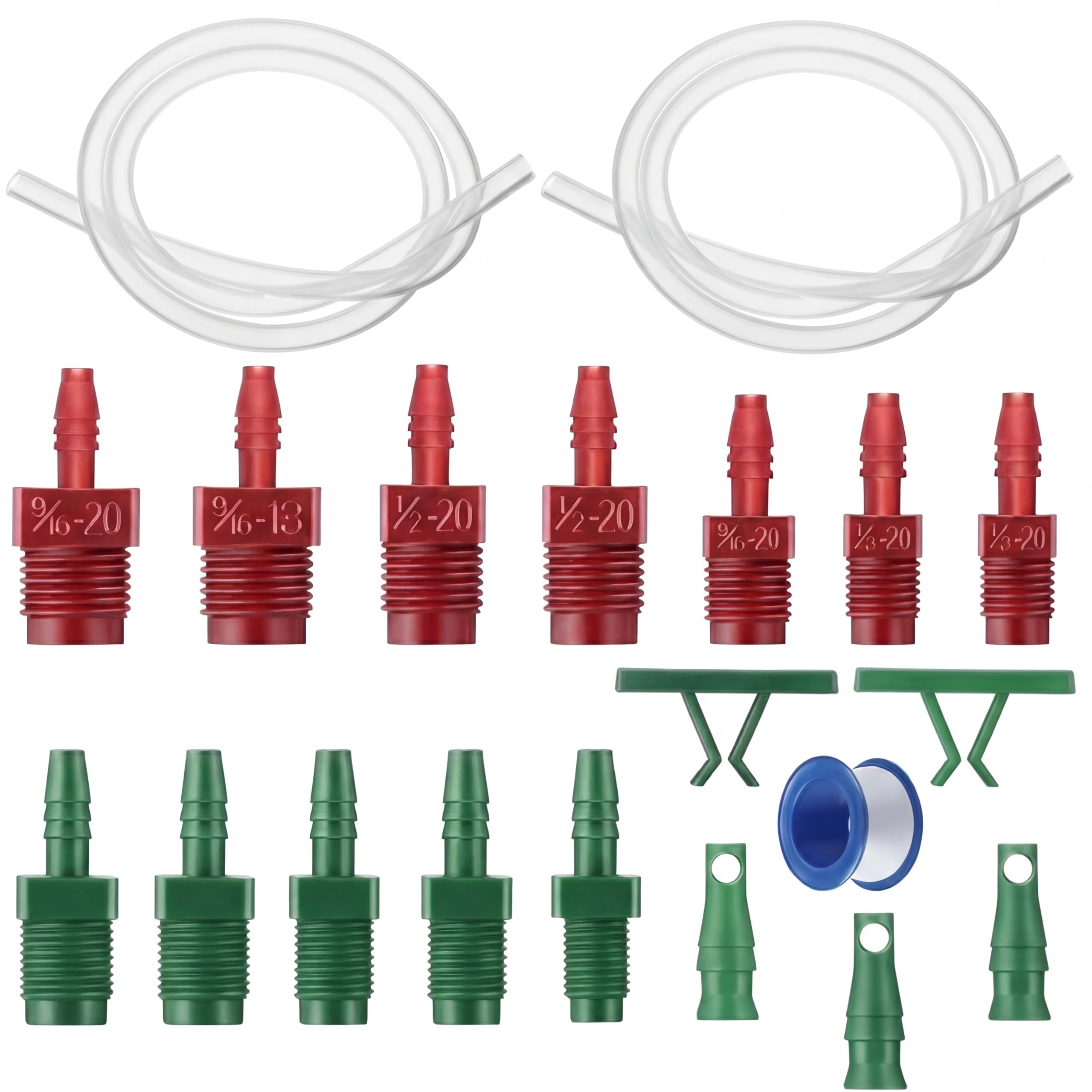Photo 1 of EBOOT 20 Pcs Brake Master Cylinder Bleeder Kit Includes 22" Clear Hoses, Clips, PTFE Tape & Universal SAE/Metric Threaded Adapters