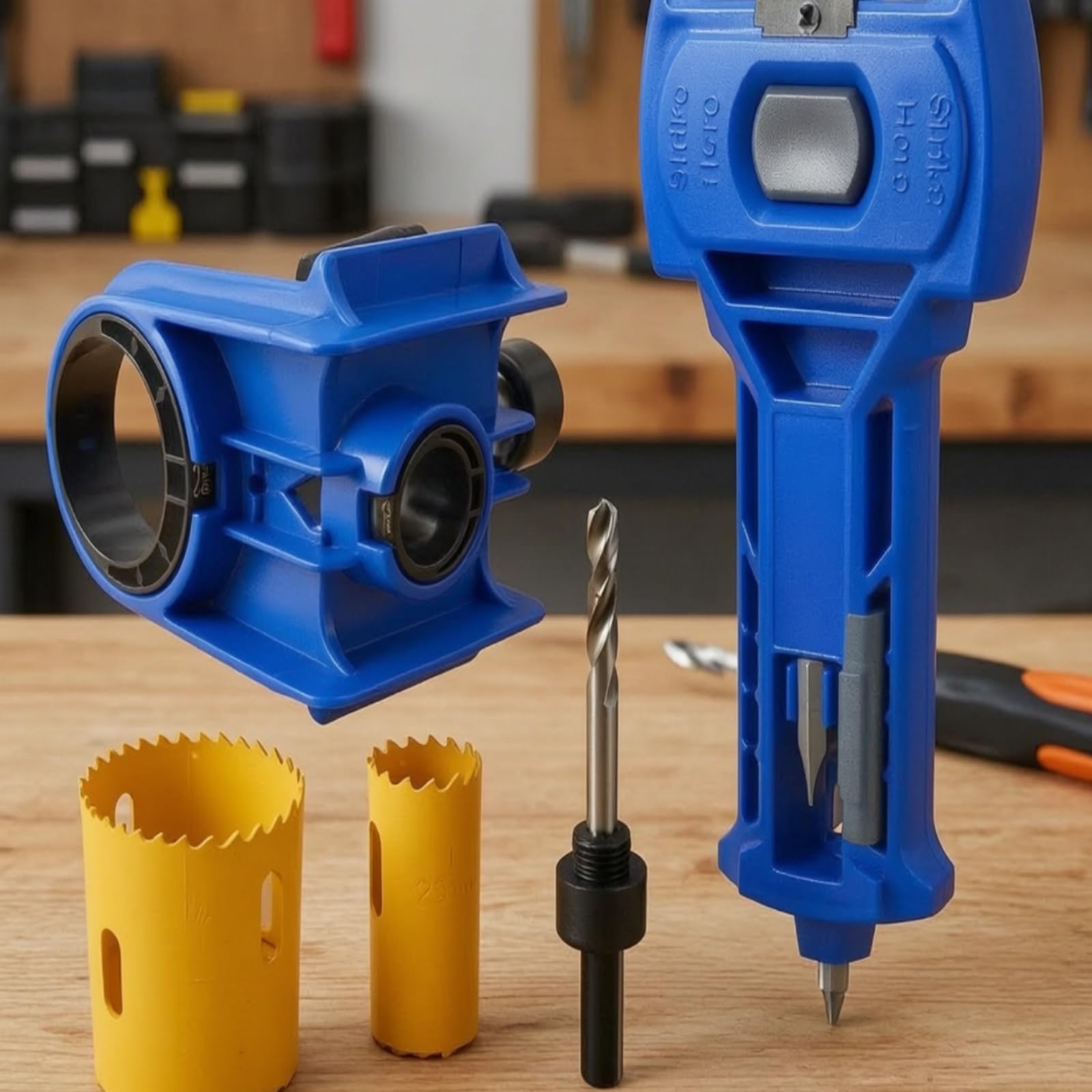per Apertura Serratura | Professionale, Kit per Preparazione por con Scalpello Ingrato, Regolabile, Maschera 10 Mortasa, Officina, Giallo