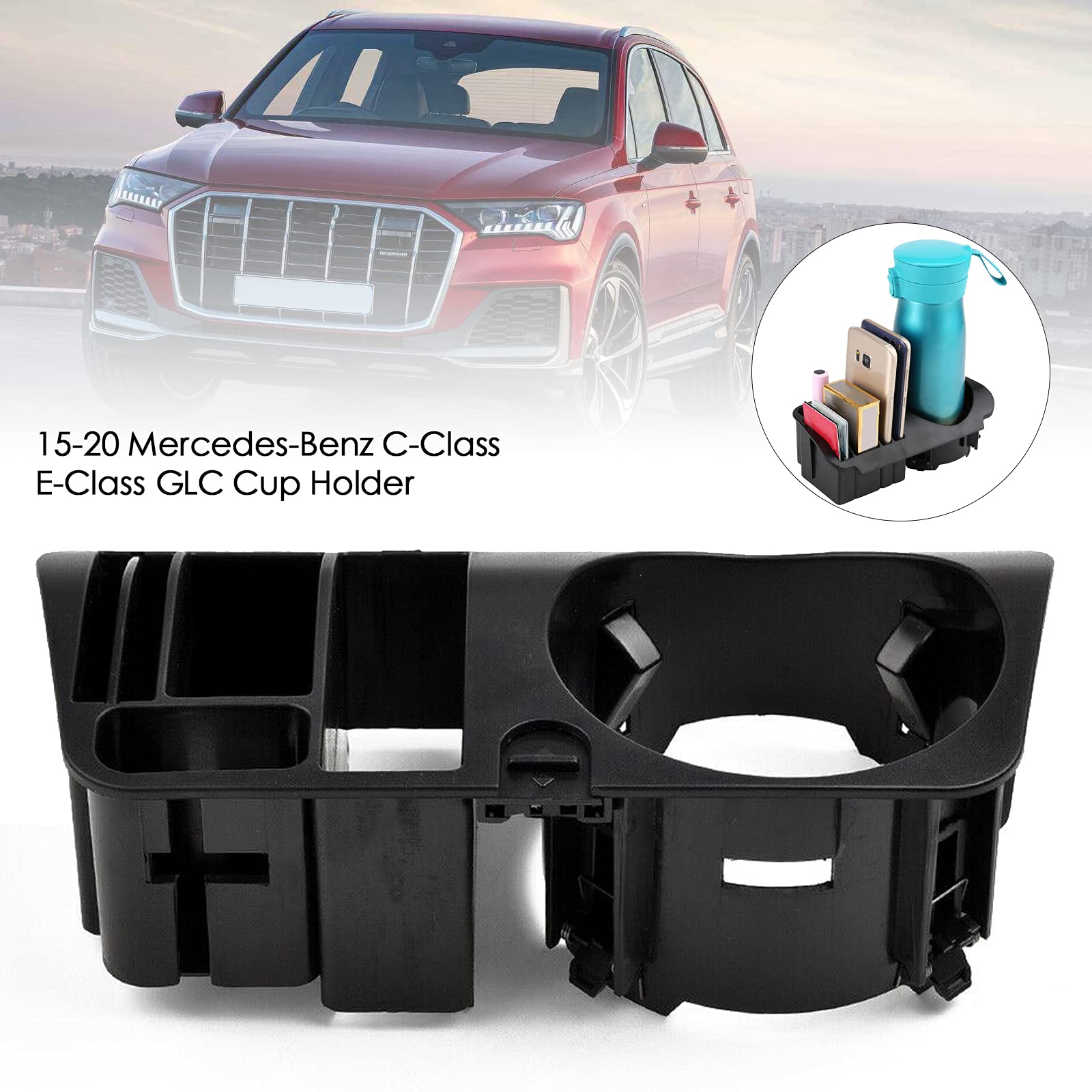 Organizzatore Console Centrale Per Mercedes Classe E, GLC E Classe C - Portabevande E Vanity ABS - Foto 2