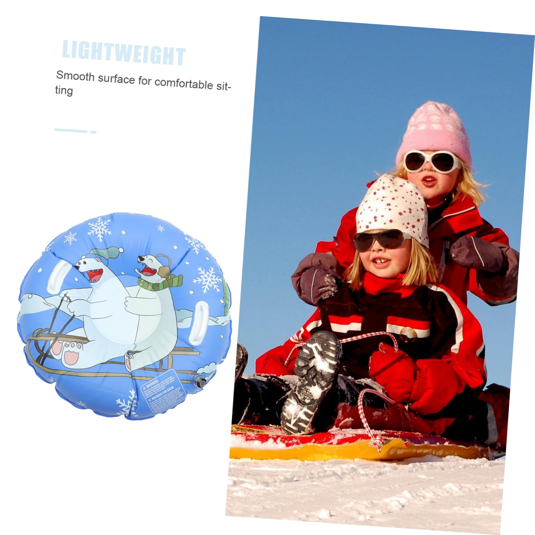 BESPORTBLE Slittino Gonfiabile per Neve Tubo da Neve Invernale per Esterni Giocattolo per Slittino per Adolescenti Pneumatico Resistente all Usura