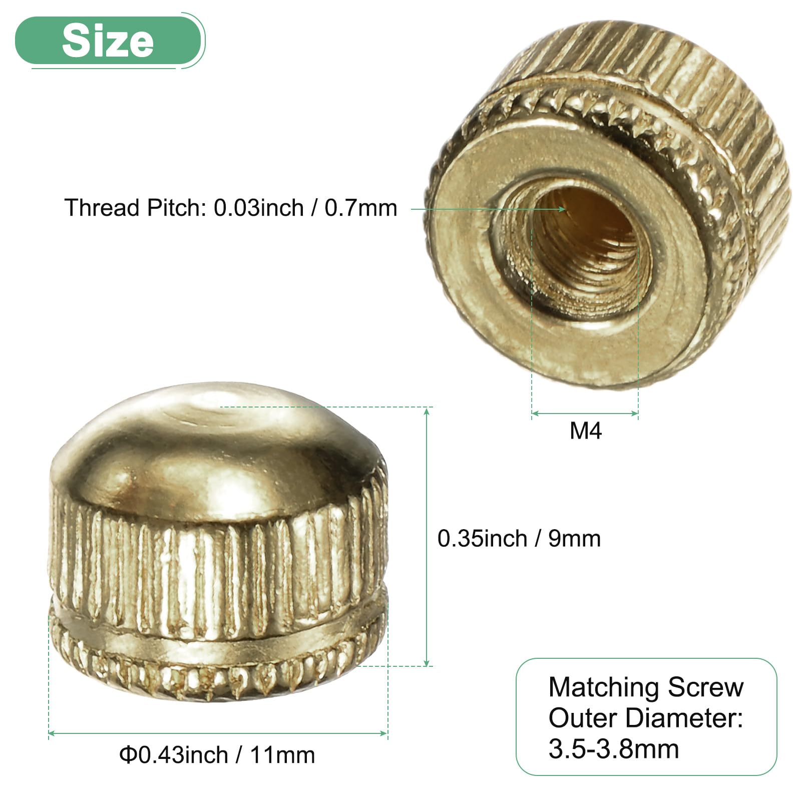 M METERXITY 25-Pack Threaded Cap Nuts - Image 3