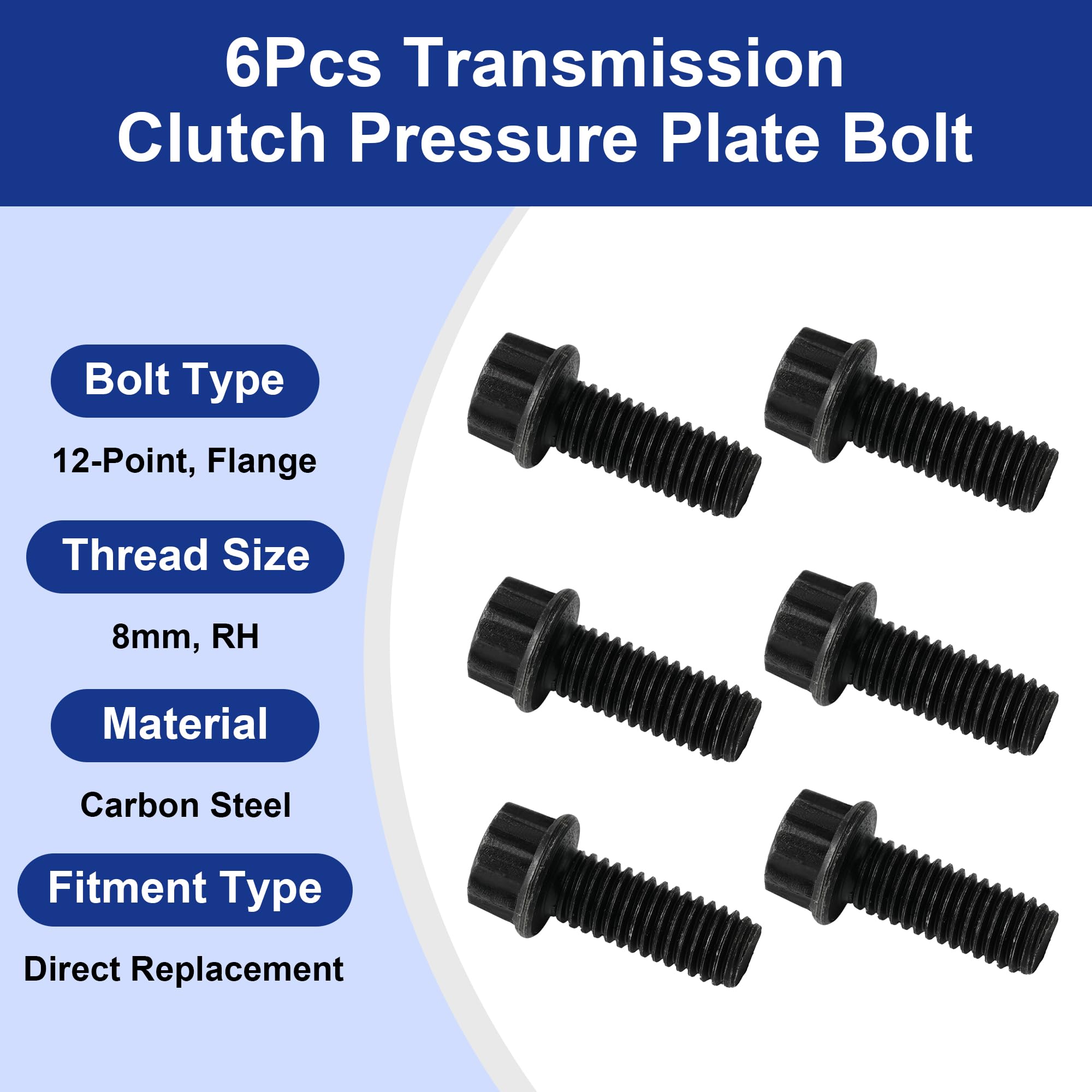 rucky43☆ Amazon.com: 6PCS Transmission Clutch Pressure Plate Bolt 12