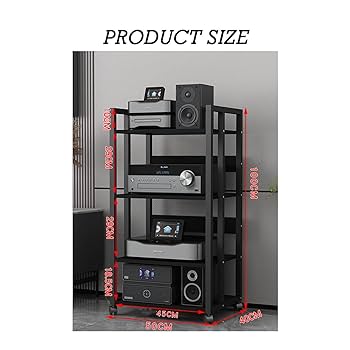 Amazon.co.jp: AV Media Component Cabinet 4 Shelf Stereo Rack