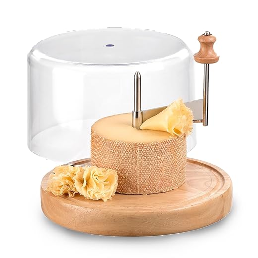 Vdc - Cortador Queso Rotativo En Oferta Iris 3358 Cortaquesos Con Tapa, Acero Inoxidable, Madera, 22.5 X 15 X 22 Cm