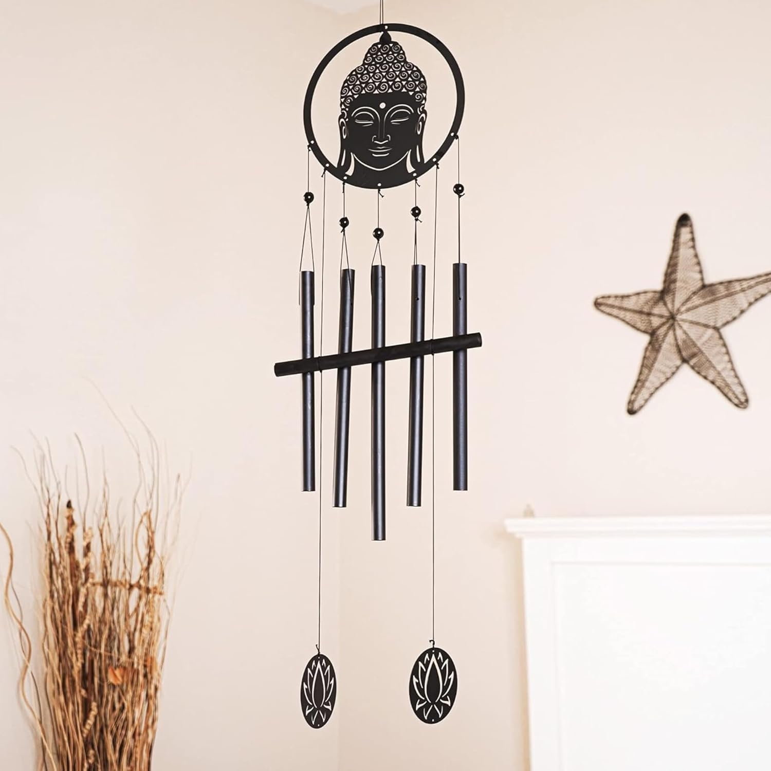 VP Home 28-inch Eternal Zen Buddha Wind Chimes for Outside Unique Zen Buddha Windchimes Outdoor Decorations Garden Decor Buddha Gift for Women, Mom, Grandma, Unisex