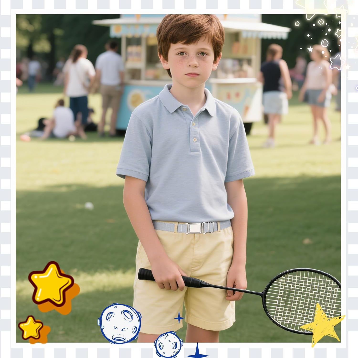 XZQTIVE 2 Pack Kids Adjustable Magnetic Belt Boys Girls Elastic Belt with Easy Magnetic Buckle - Image 4