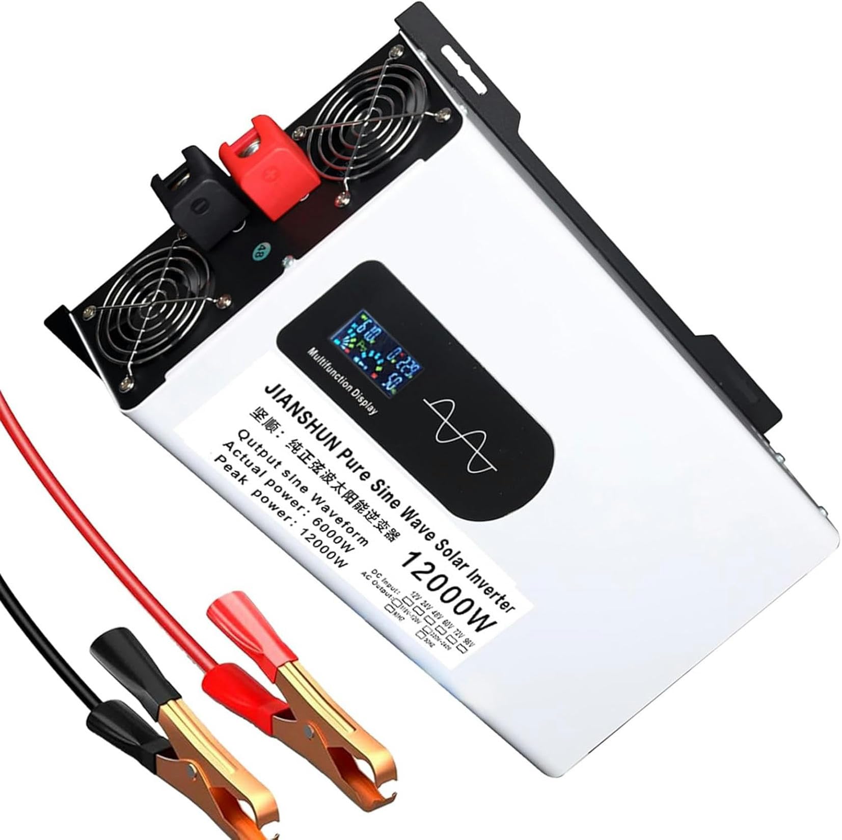 Onduleur extérieur 12000W convertisseur pur sinus 6000W continu avec prise DC AC