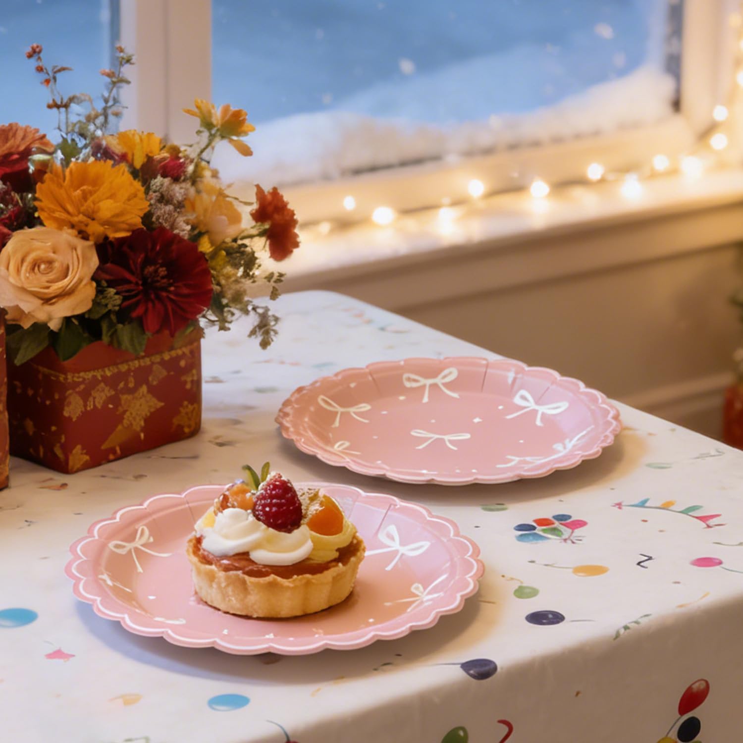 Pink bow party supplies