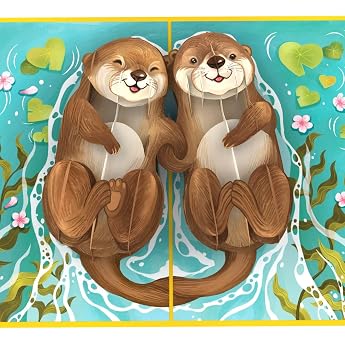 papercrush Pop-Up Card You're My Otter Half - 3D Love Card for Women & Men Birthday Wedding Anniversary Anniversary - Cute Declaration of Love I Love You Card for Girlfriend & Boyfriend