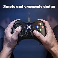 Vista 3 de Dinosoo Replacement for X-box 360 Controller Wired, Upgraded Joystick Compatible Steam Games Windows 11/10/8/7 USB Wired Gamepad Joystick No Turbo