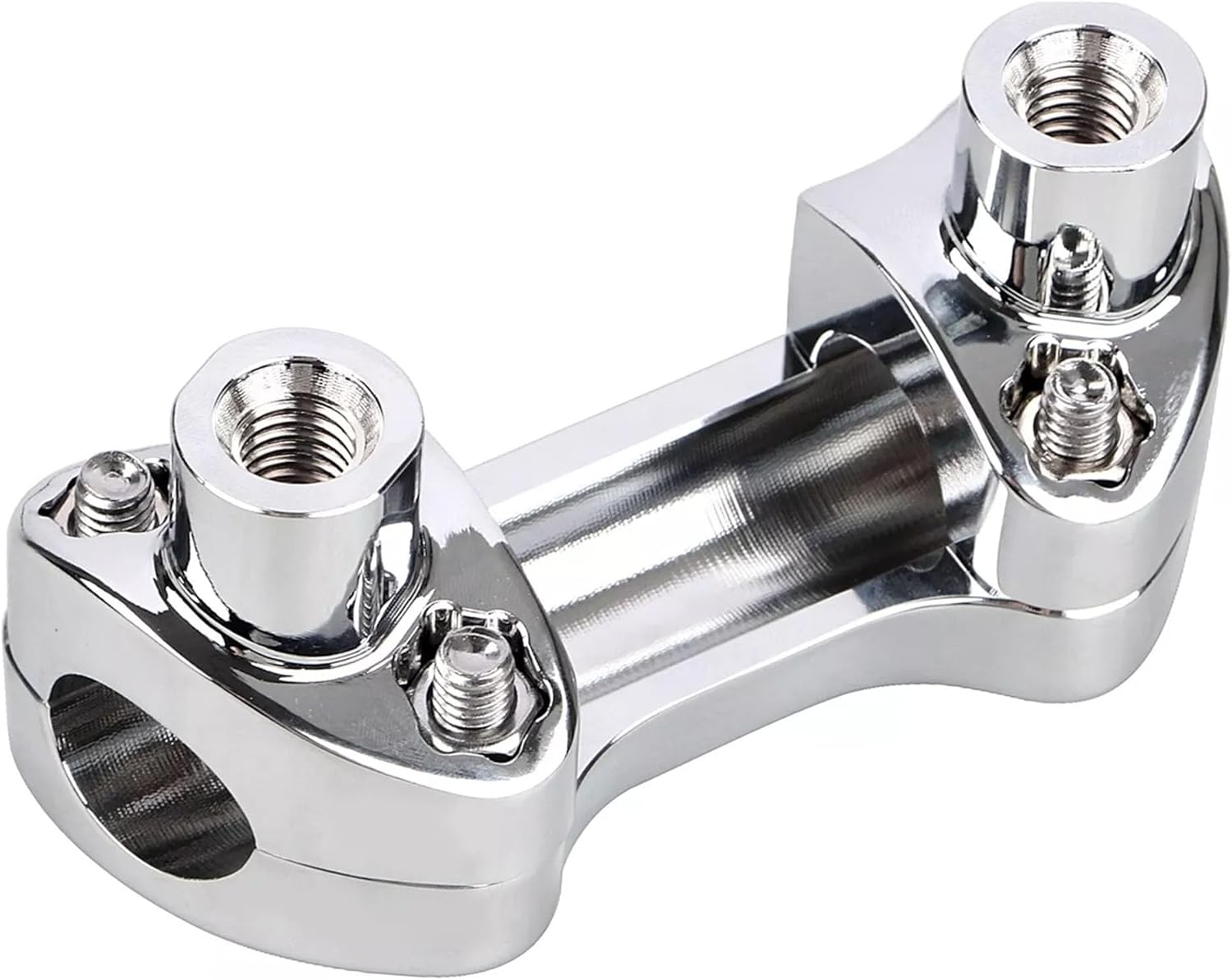 Motorcycle Handlebar Risers Kit with 1 1/2" Tall and 1" Bar Bottom Mount compatable for Harley Dyna FXDL FXD Fat Boy Heritage Softail FL Sportster XLH XL 883 1200 (Chrome)