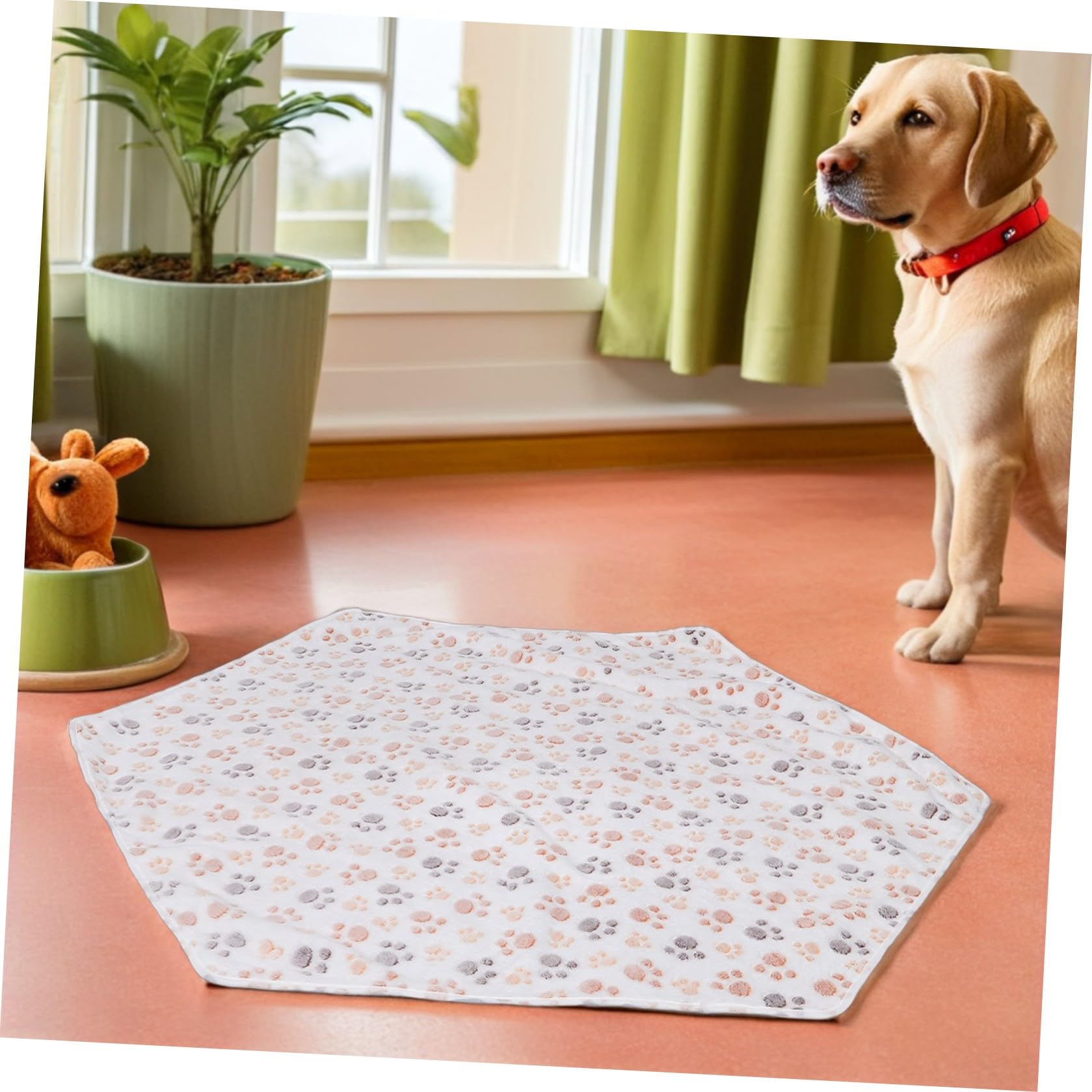 Tappetino Assorbente Lavabile Esagonale per Addestramento Cani e Cuccioli, Tappetino Riutilizzabile Antiscivolo in Pile di Corallo per Animali Domestici, Adatto per Recinti