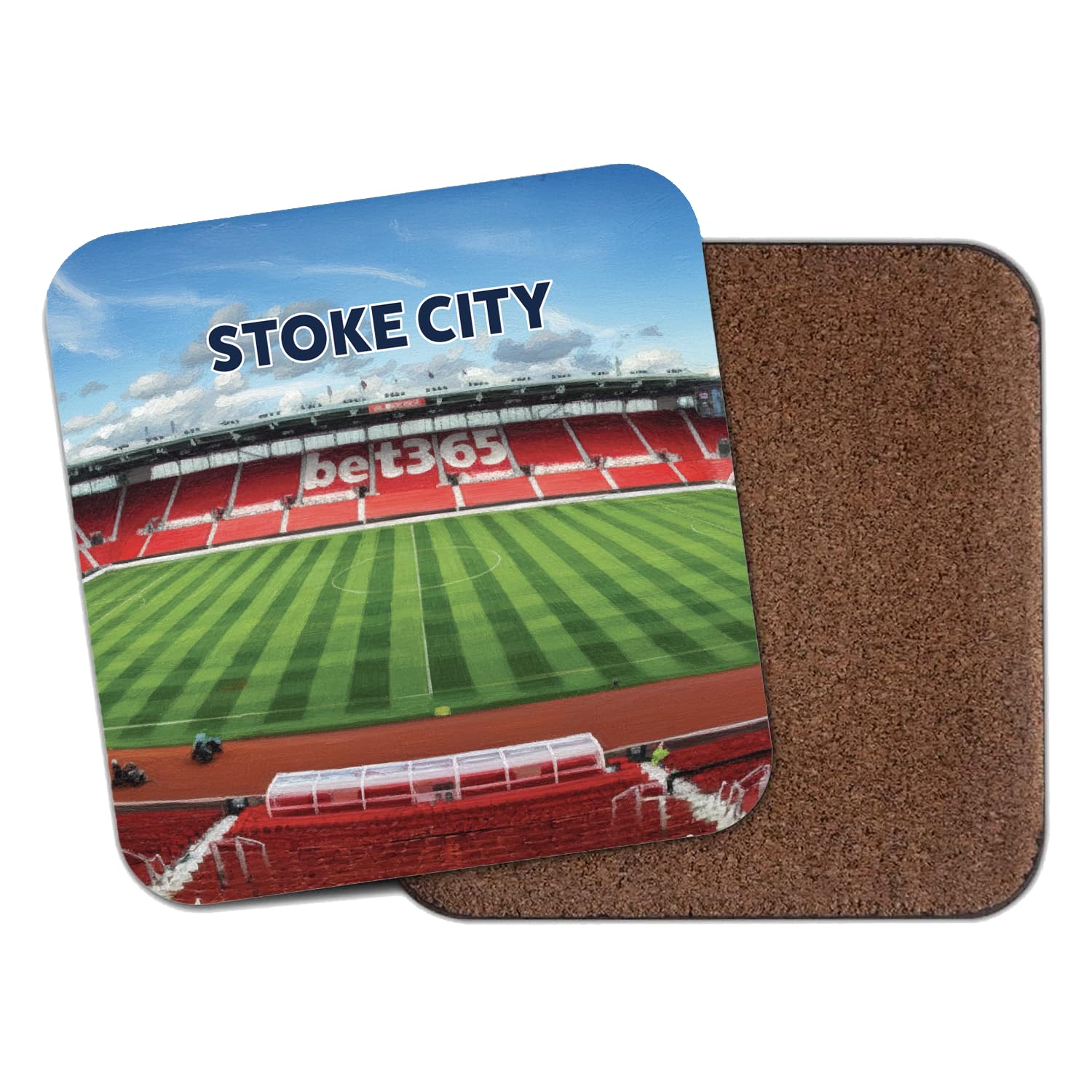 Willow Gifts Stoke City Stadium Coaster Football Ground Cork Backed Memorabilia Gift for Stoke Fans Footie Lovers Sports Collector