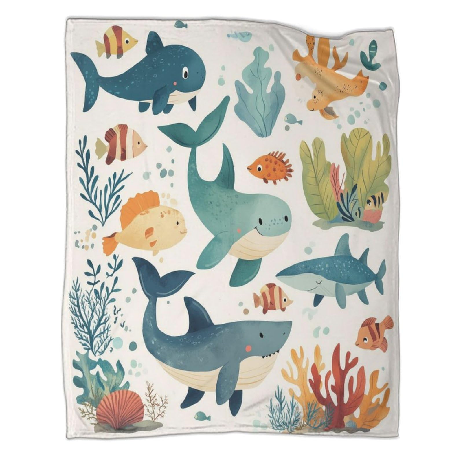 Plaid canape confortable theme ocean, l'idee cadeau ideale pour petits et grands
