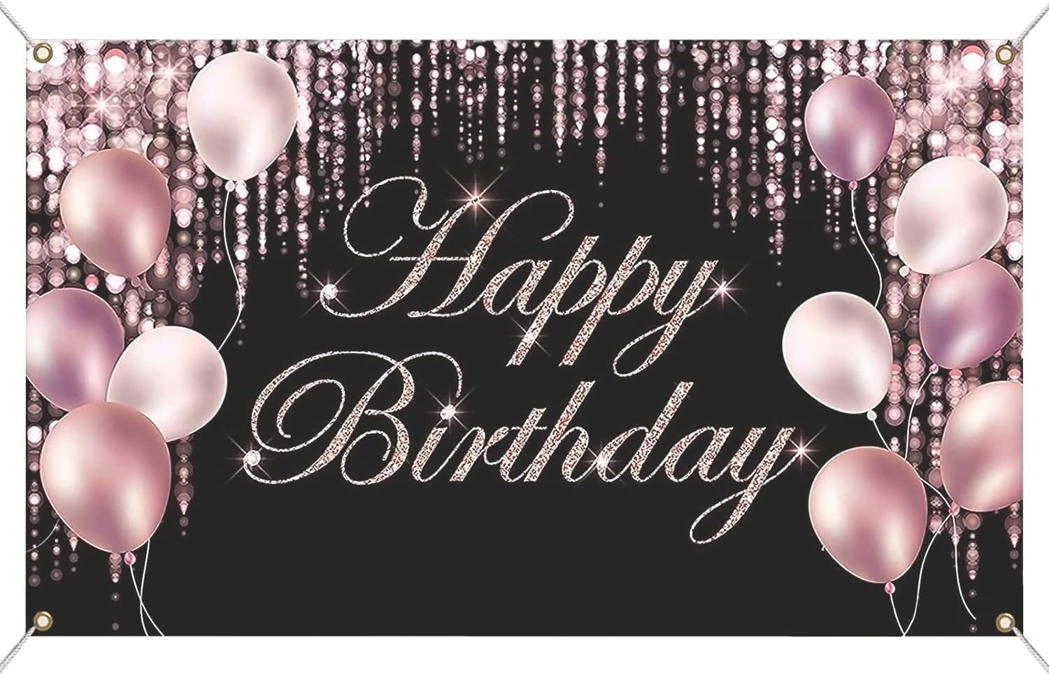 Bannière Happy Birthday 70 Ans Vert Or - Toile De Fond Luxueuse 1.1x1.8m Pour Fête D'Anniversaire
