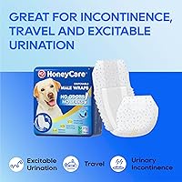 Vista 9 de HONEY CARE All-Absorb A25 - Envoltura para perro macho, 50 unidades, mediano, color blanco