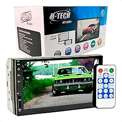 H-Tech Aparelho de Som Automotivo MP5 Central Multimídia Universal Tela 7' HT-3001 USB SD Card Auxiliar Bluetooth Espelhamento