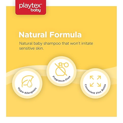 Miniatura 3 de Playtex Baby Champú, botella de 21 onzas, paquete de 3, champú suave probado por dermatólogos, sin lágrimas para bebés, pH equilibrado,