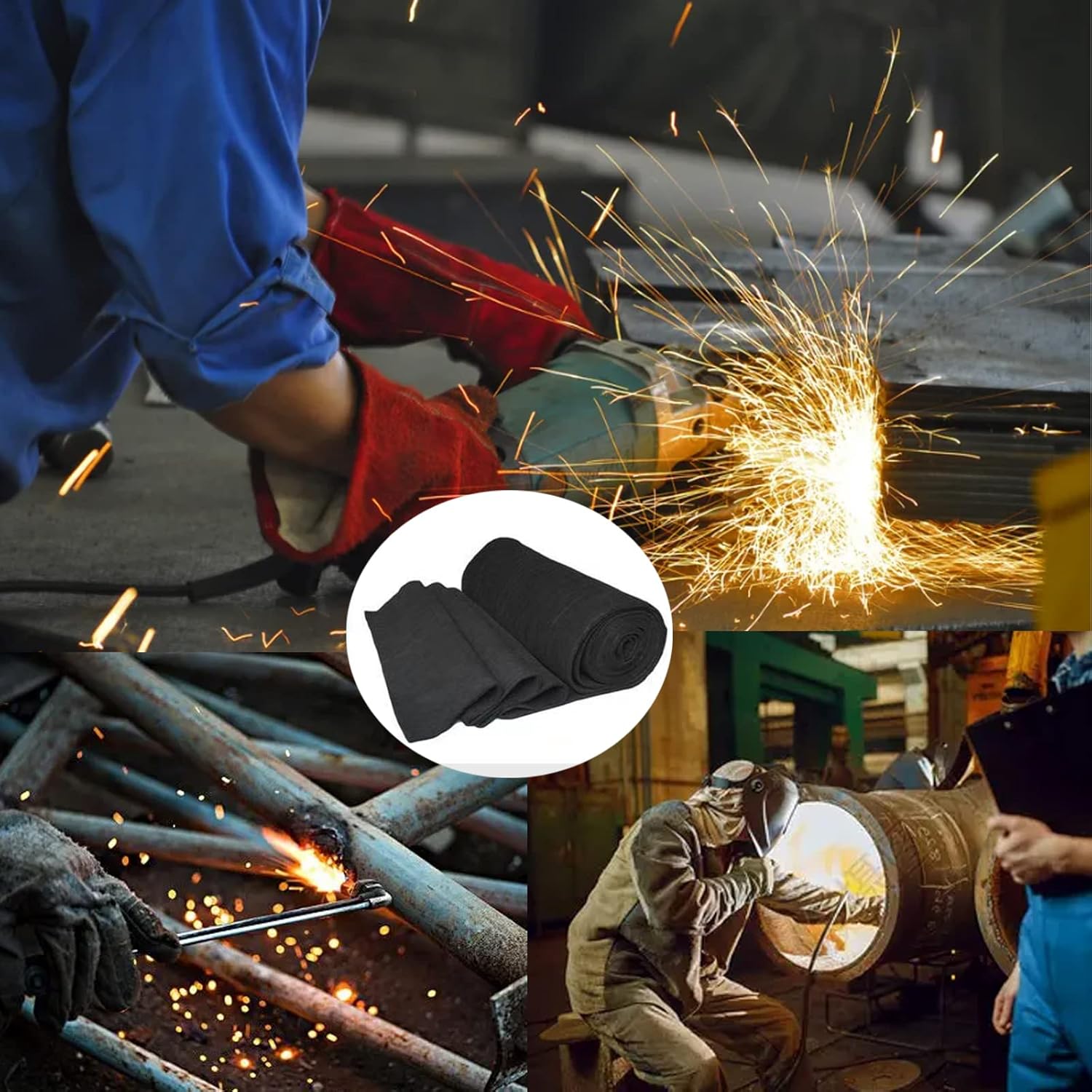 Carbon Felt Wick, Graphite Carbon Felt 5mm High Pure High Temp Carbon Felt Welding Blanket 11.8"X 48.5"for Welding High Temperature Protection
