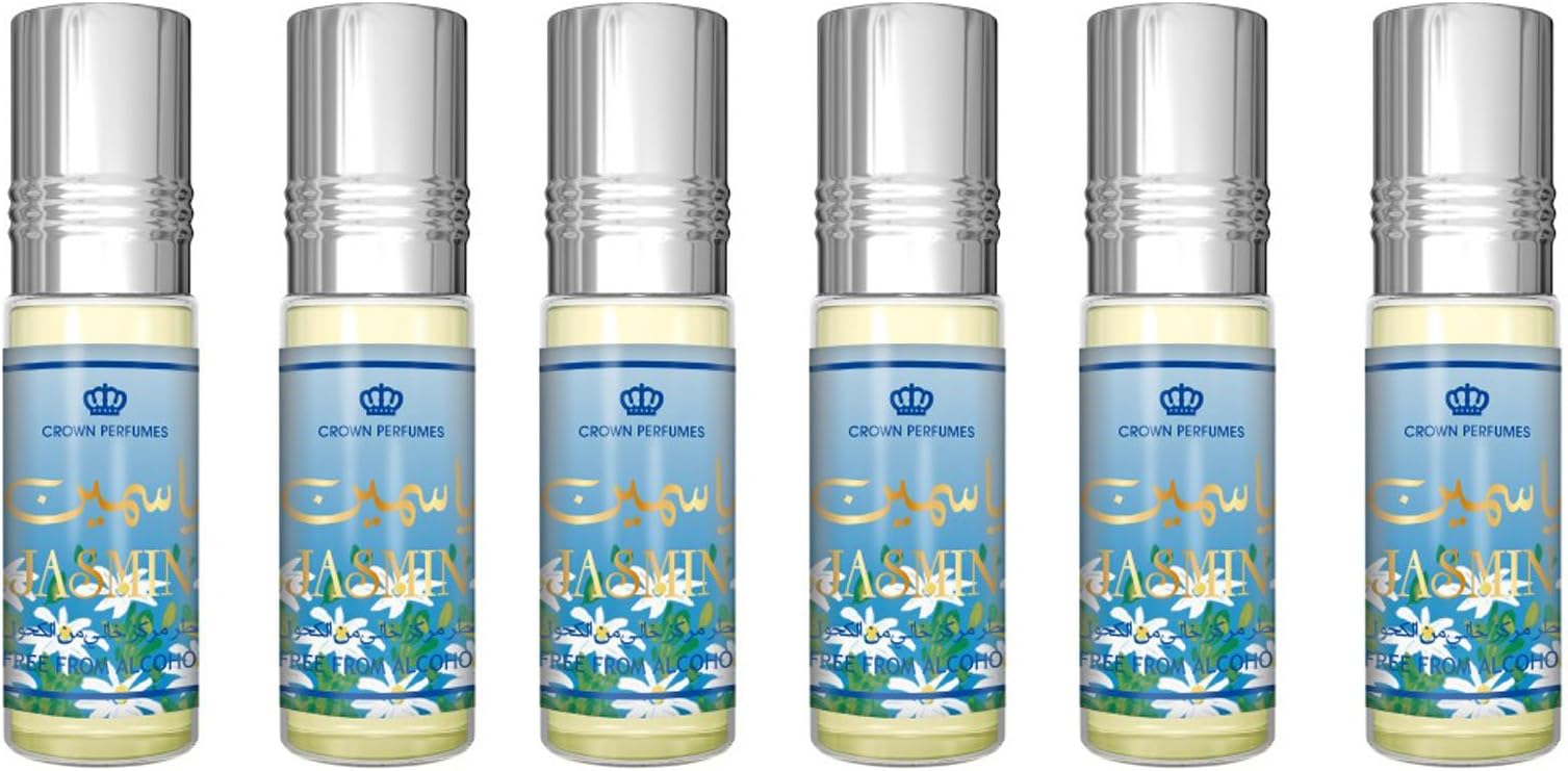 Prime Genuine Attar Oil Perfume Fragrance Alcohol Free Halal 6-ML Top Quality 6 ml x 6 PCS (Pack of 6) (JASMIN)