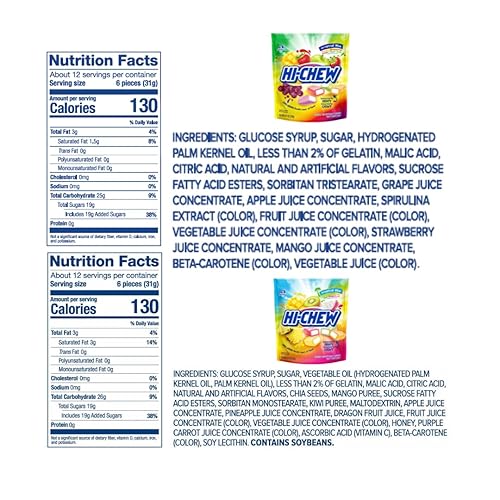 Miniatura 2 de HI-CHEW Mezcla variada a granel, más de 220 piezas, 4 bolsas de pie, combinaciones de frutas tropicales dulces y ácidos, dulces suaves y divertidos