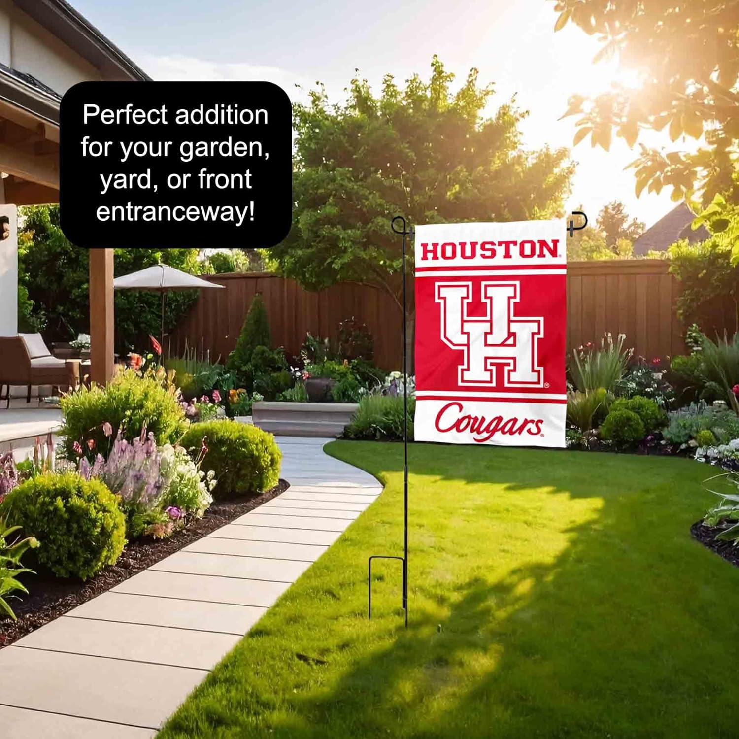 Houston Cougars Garden Flag with Stand Holder