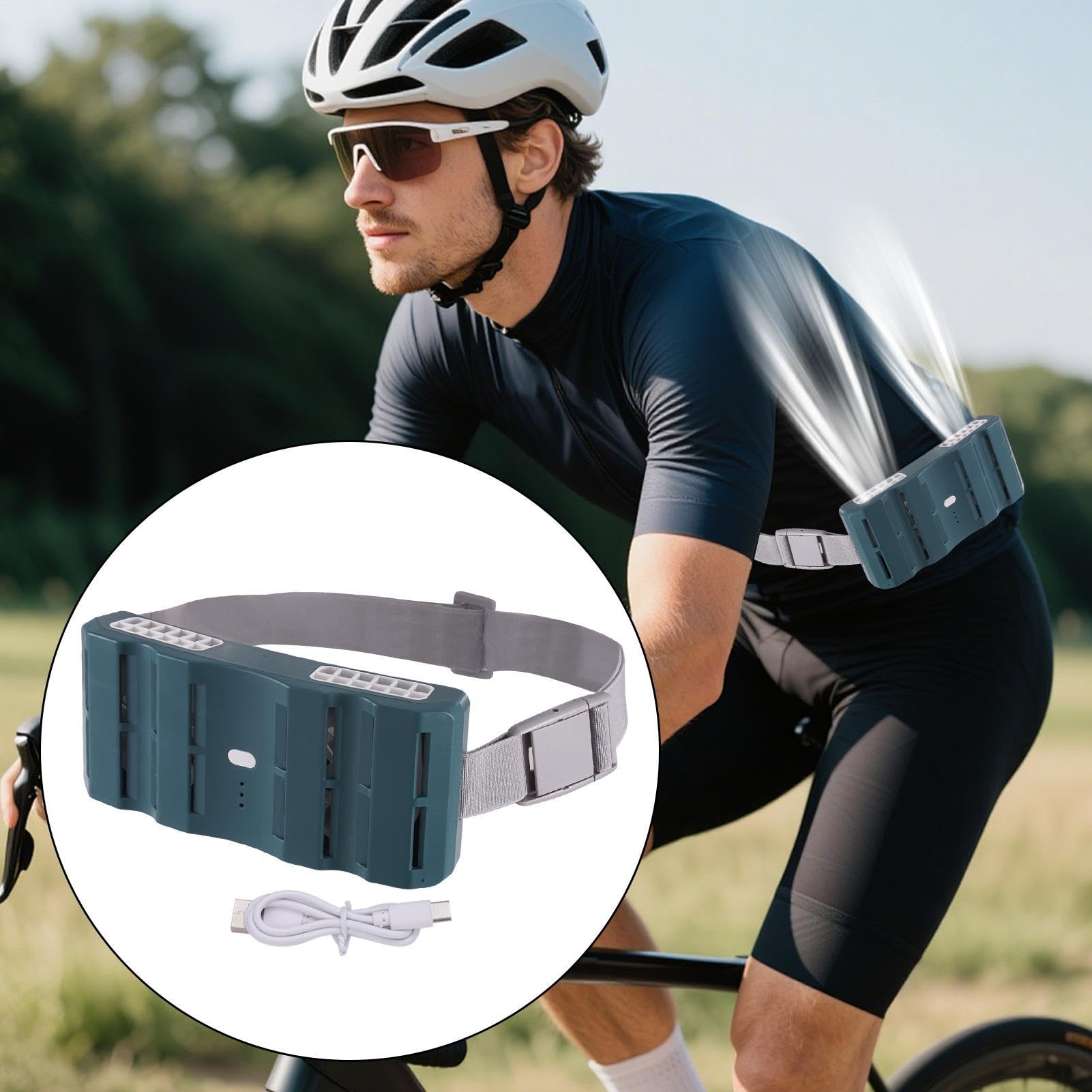 Ventilatore portatile ricaricabile | Ventilatore portatile con clip sulla cintura | Doppio circolatore d'aria ricaricabile a 3 velocità per viaggi all'aperto campeggio lavoro uomini donne
