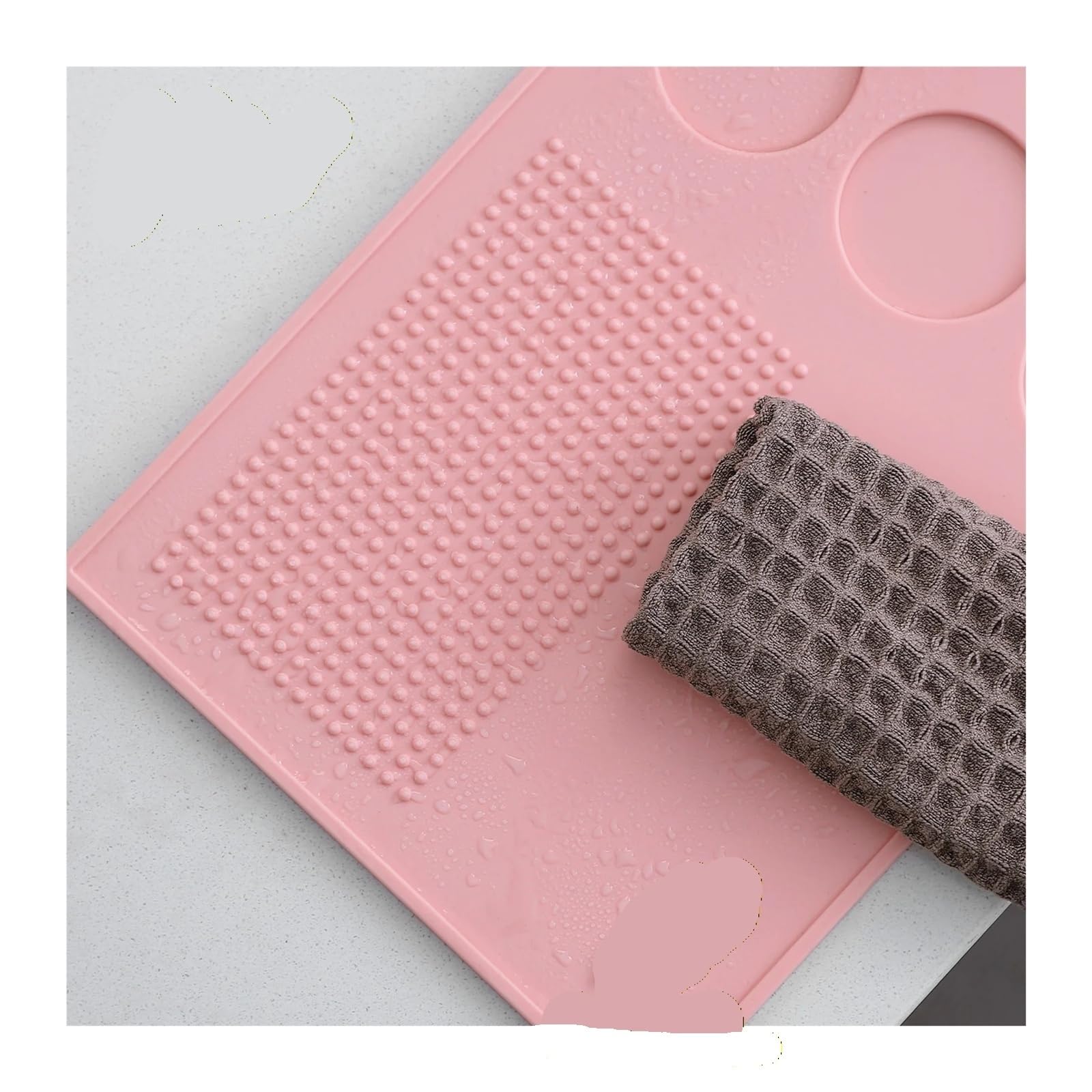 Estera De Apisonamiento Espresso Rosa para Cafetería | Soporte PVC antideslizante soporte café en polvo prensa(Pink 51mm 5pcs)