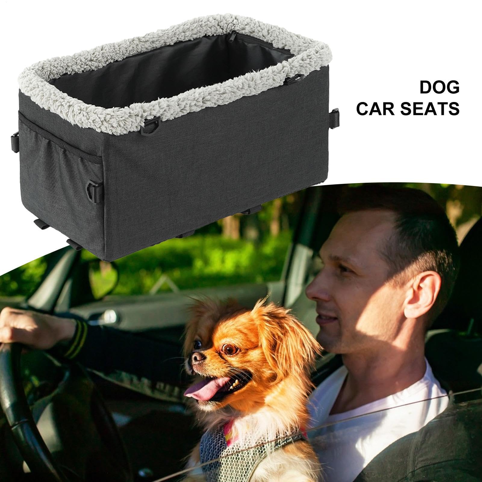 Siège d'auto pour animaux de compagnie, siège d'auto chien Siège d'auto de | Lit de booster de chat portable avec sangles réglables pour véhicule de