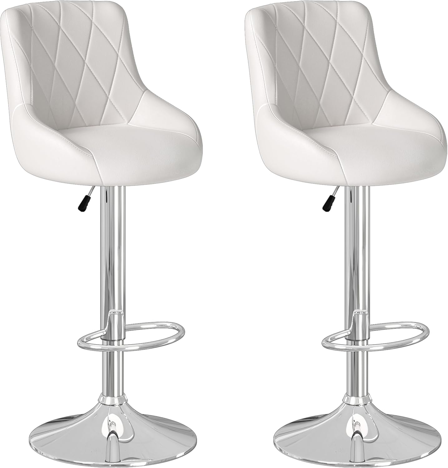JOISCOPE Bar Stool, Modern Bar Stools Set of 2 PU Leather Swivel Height