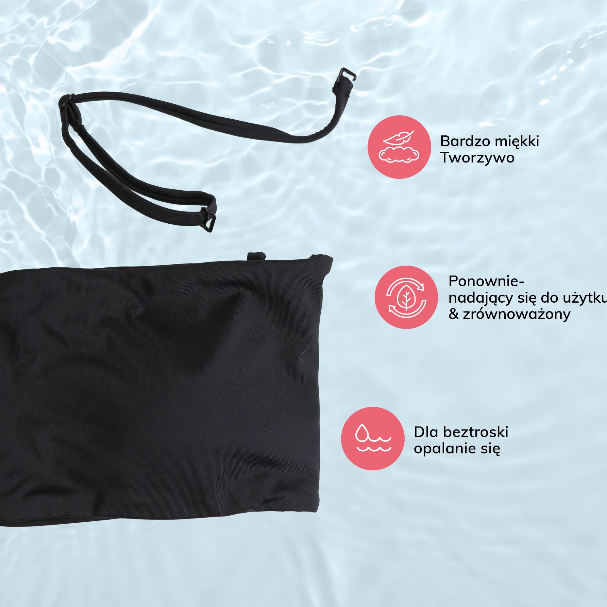 MYLILY Bikini Top Bandeau | Bandeau Top Ladies | Odpinane ramiączka i bez ramiączek | Bandeau Bikini | Bikini Top Black